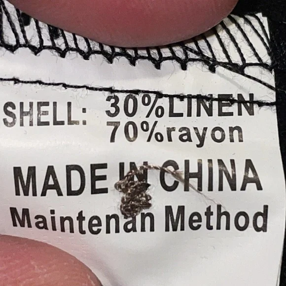 Anrabess Black Linen Blend Romper/Jumpsuit. Wide Leg w waist tie belt.  Large. - Picture 11 of 14